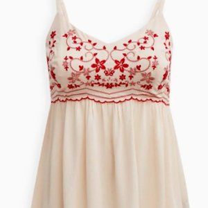 Torrid Embroidered Babydoll Top